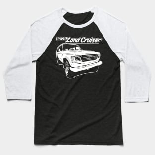 Hand-drawn FJ60 with emblem in white Baseball T-Shirt